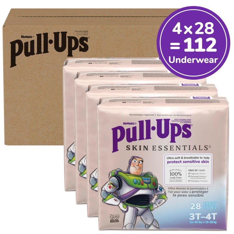 Pull-Ups Boys' Skin Essentials Potty Training Pants, Training Underwear, 3T-4T (32-40 lbs), 112 Ct (4 Packs of 28) - Image 2