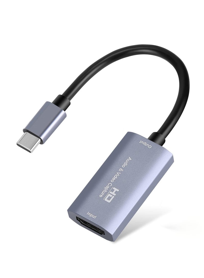 بطاقة التقاط الفيديو HDMI 4K إلى USB-C - محول بث USB 3.0، 1080P 60FPS، متوافق مع OBS و Zoom للألعاب والبث المباشر على نظامي Windows و Mac OS - Image 1