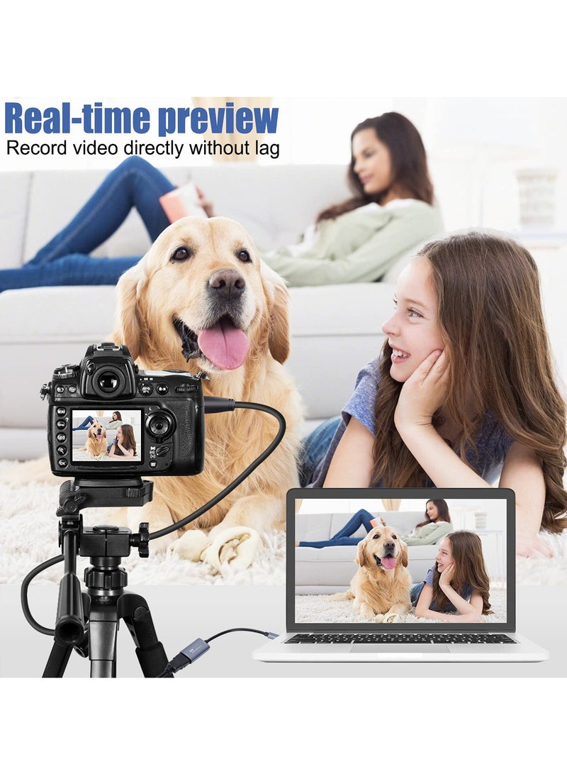 بطاقة التقاط الفيديو HDMI 4K إلى USB-C - محول بث USB 3.0، 1080P 60FPS، متوافق مع OBS و Zoom للألعاب والبث المباشر على نظامي Windows و Mac OS - Image 2