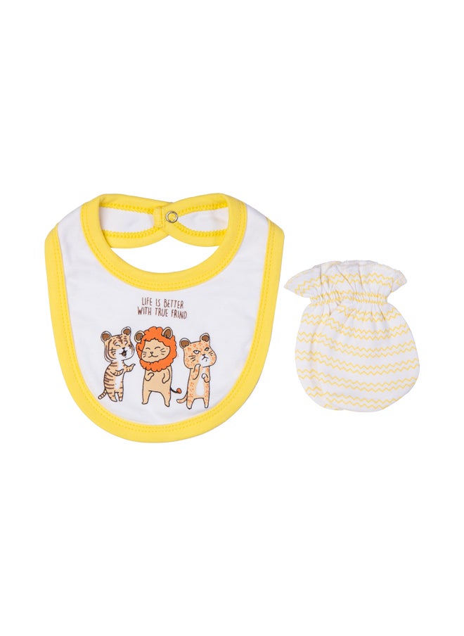 Babies Basic - 5 Piece Unisex 100% Cotton Gift Set Include Bib, Romper, Mittens, Cap And Sleepsuit/Jumpsuit- Life Is Better - Image 1