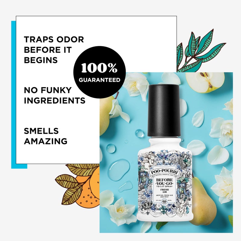 Poo-Pourri بخاخ المرحاض بو-بورري قبل أن تذهب، هواء منعش، 2 أونصة سائلة - ياسمين، هواء منعش ونعناع 2 أونصة سائلة (عبوة من 1) - Image 4