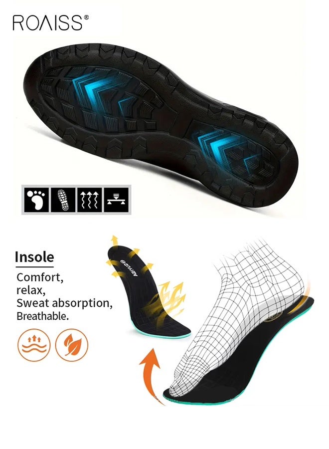 رويس أحذية أمان رجالية برباط من الفولاذ مقاومة للثقب، أحذية رياضية أنيقة للرجال، أحذية جري قابلة للتهوية بنعل ناعم، أحذية رياضية مريحة منخفضة الارتفاع، مناسبة للبناء والمواقع الصناعية والتصنيع والأنشطة الخارجية، لون أسود - Image 5