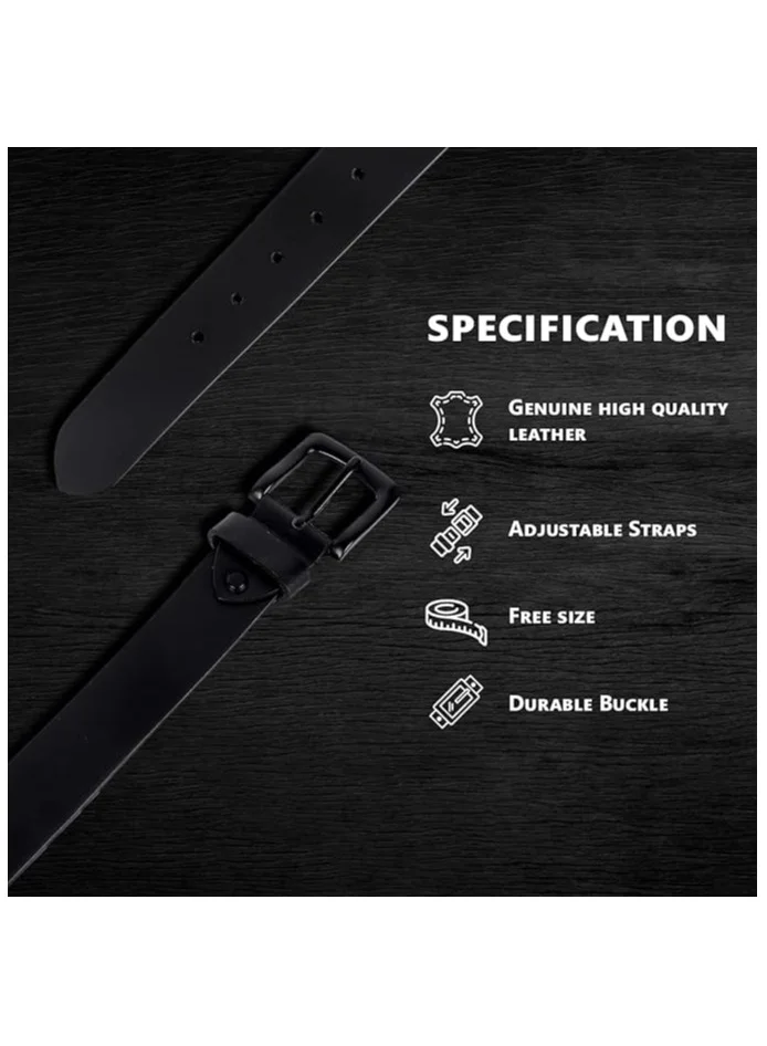 HAMMONDS FLYCATCHER  Genuine Leather Belt for Men - Adjustable Waistband up to 46 Inches Belt for Jeans & Dress Pants - 1.5\" Width - Zinc Casted Buckle - Formal & Casual Wear  | Best Price UAE