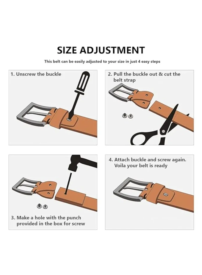 HAMMONDS FLYCATCHER  Genuine Leather Belt for Men - Adjustable Waistband up to 46 Inches Belt for Jeans & Dress Pants - 1.5\" Width - Zinc Casted Buckle - Formal & Casual Wear  | Best Price UAE