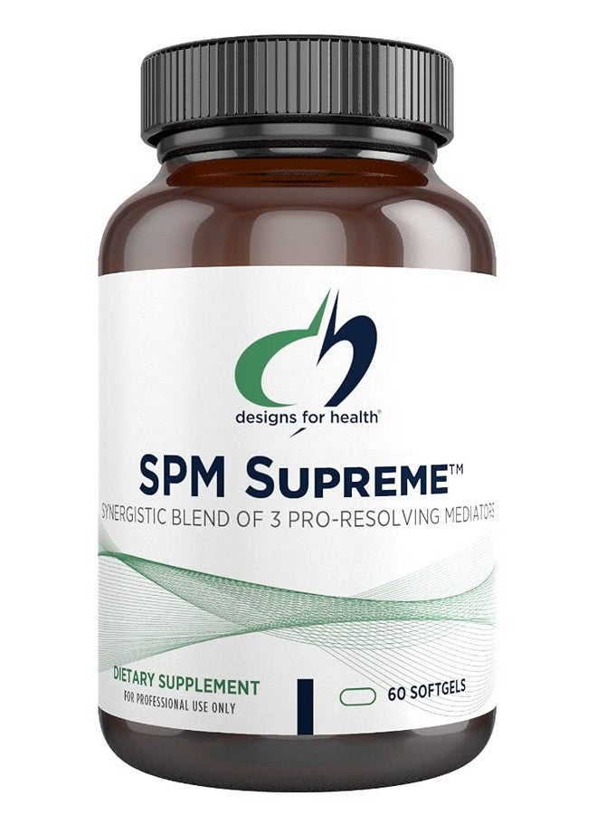 designs for health Spm Supreme 3 Specialized Proresolving Mediators From Fish Oil Omega 3 Fatty Acids Supplement Spm Fish Oil (60 Softgels)  - Image 1
