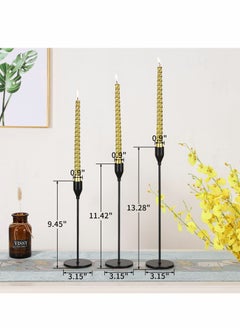 Excefore 3 Pcs Matte Black Candle Holders for Taper Candles, Decorative Candlestick Holder for Wedding, Dinning, Party, Fits 3/4 inch Thick Candle&Led Candles (Metal Candle Stand)  - Image 4