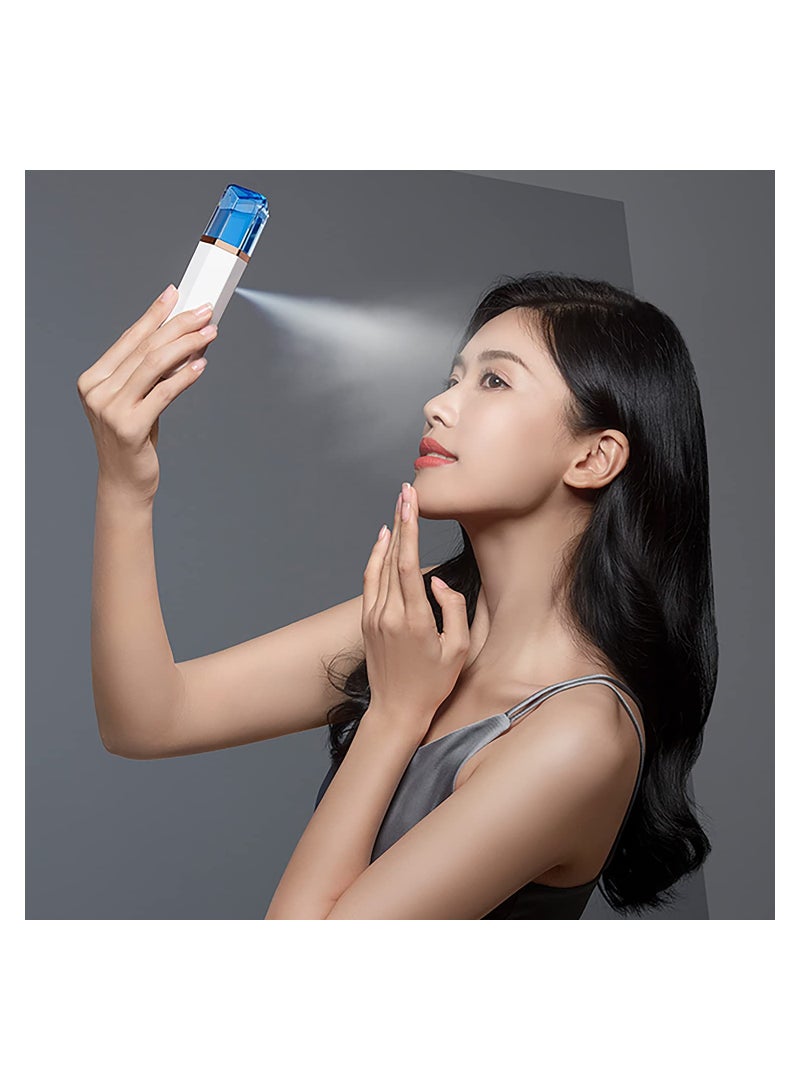 SYOSI Nano Facial Mister Nano Mist Sprayer Nano Mist Spray Facial Mister Portable Mini Facial Steamer with Skin Analyzer Moisture Tester Visual Water Tank Usb Rechargeable for Face Moisturizing - Image 2