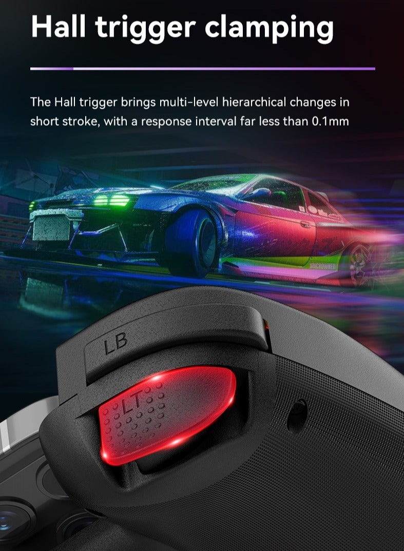وحدة تحكم الألعاب المحمولة D8 لأجهزة iPhone/Android/PC/Nintendo Switch/PS4، ألعاب سحابية، مع عصا تحكم بتأثير Hall، جيروسكوب 6 محاور (رمادي) - Image 4
