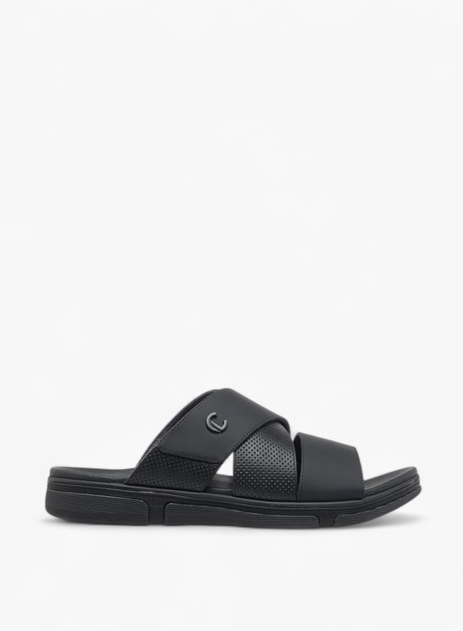 Le Confort Men's Textured Cross Strap Slip-On Sandals  - Image 2