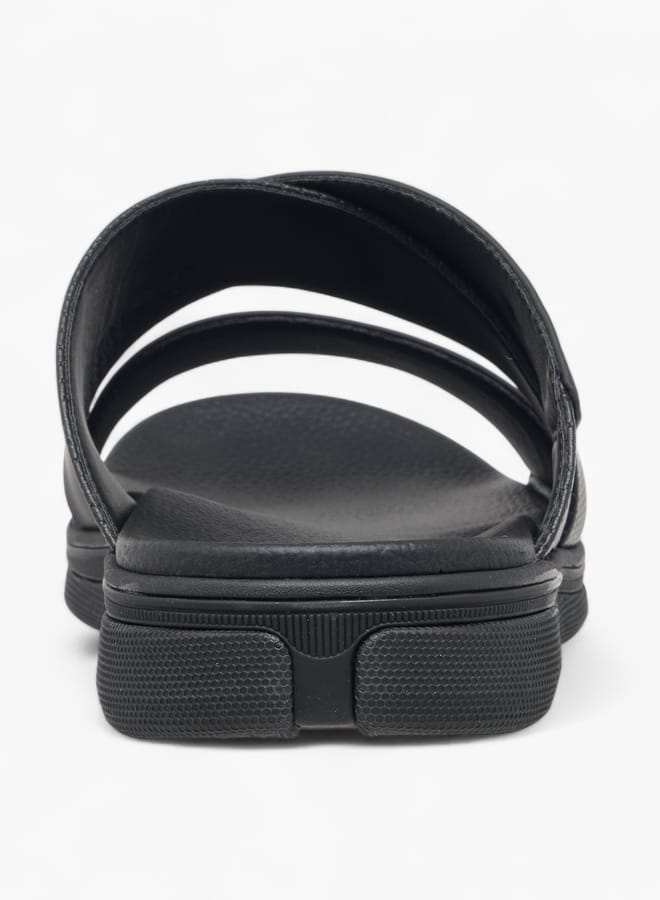 Le Confort Men's Textured Cross Strap Slip-On Sandals  - Image 4