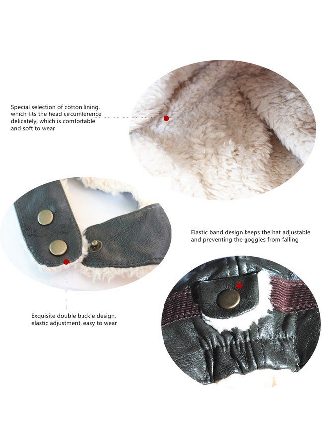 Happy Will Pilot Aviator Fleece Warm Hat Cap with Earmuffs for Kids Toddlers Celadon Brown - Image 3