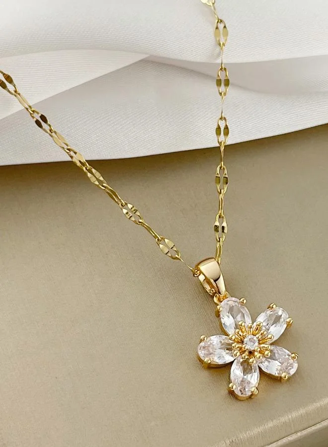 Take Two Take Two Floral Embellished Drop Necklace