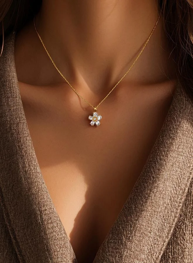 Take Two Floral Embellished Drop Necklace