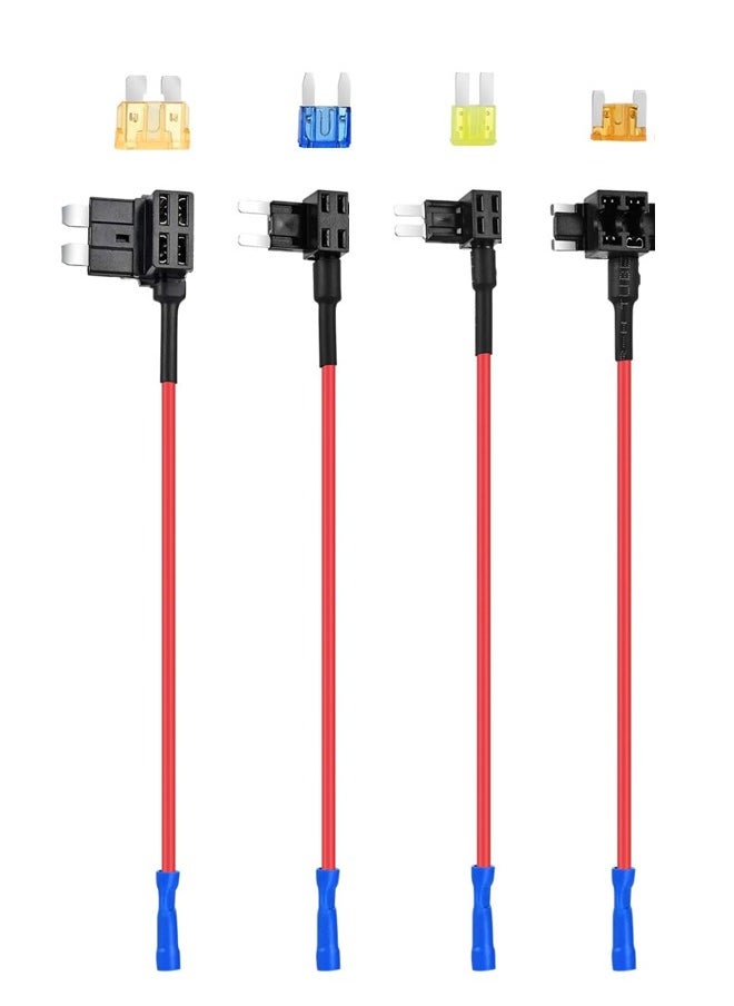 KENSUO - 12V Add-a-Circuit Adapter and Fuse Kit(2024 New), 4 Types Fuse Tap with Standard Micro2 Mini ATC ATS Low Profile Fuse Adapter for Cars Trucks Boats (4 Pack) - Image 1