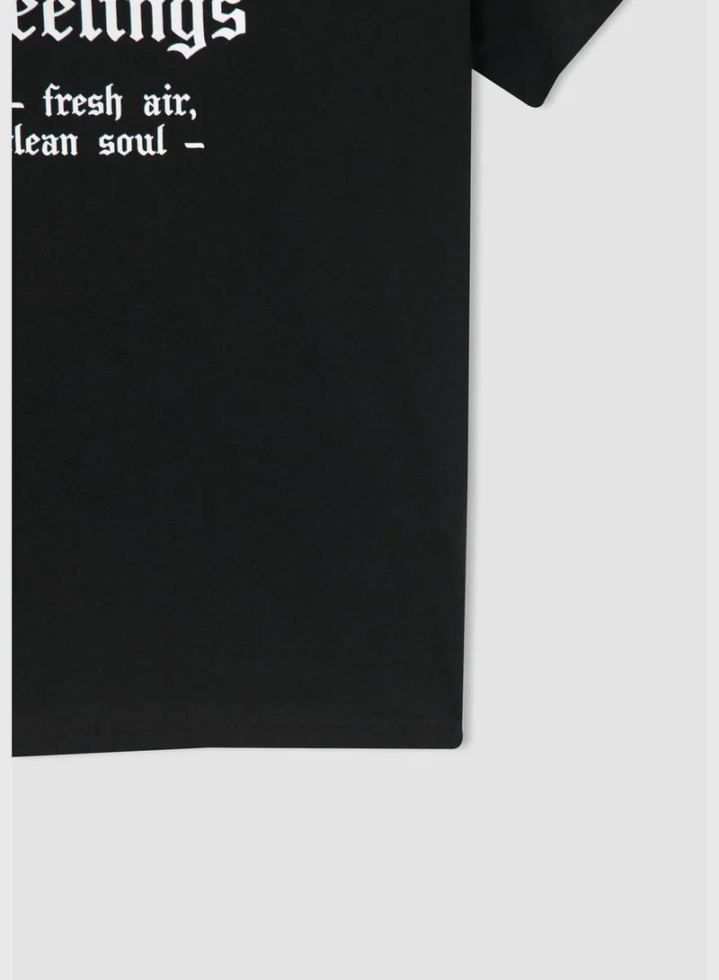 DeFacto Regular Fit Short Sleeve Printed T-Shirt
