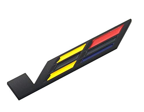 EmbRoom 3x Black V Car Body Trunk Lid Sticker Badge Emblem Compatible For ATS CTS SRX XTS (Black/Yellow/Red) - Image 3