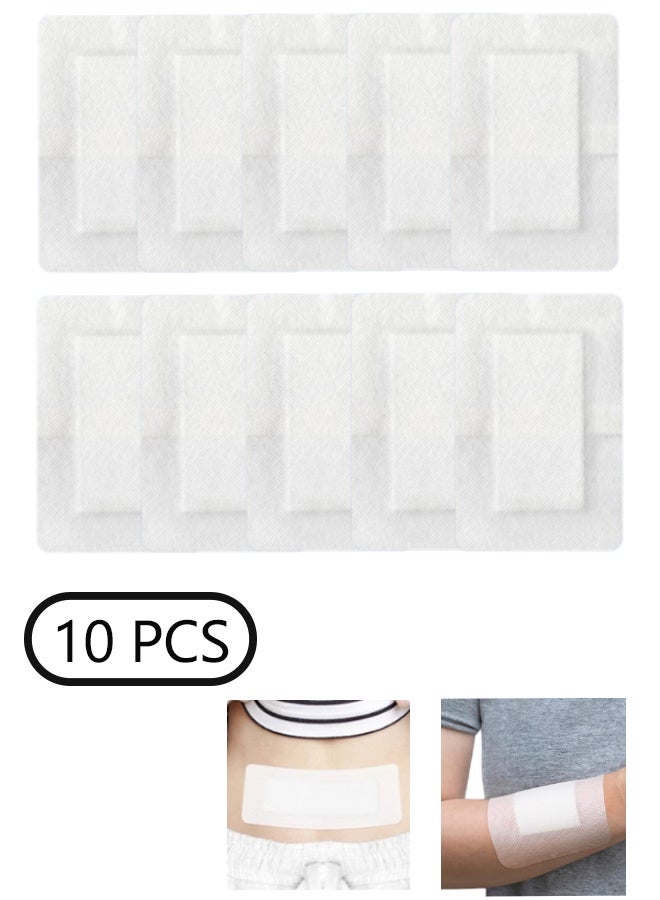 10 PCS Non-Woven Fabric Wound Dressings, 4"x5.9" Waterproof Sweatproof Breathable Bandages for Wound Care, Post-Surgery, Skin Protection & Abrasion Healing - Image 1
