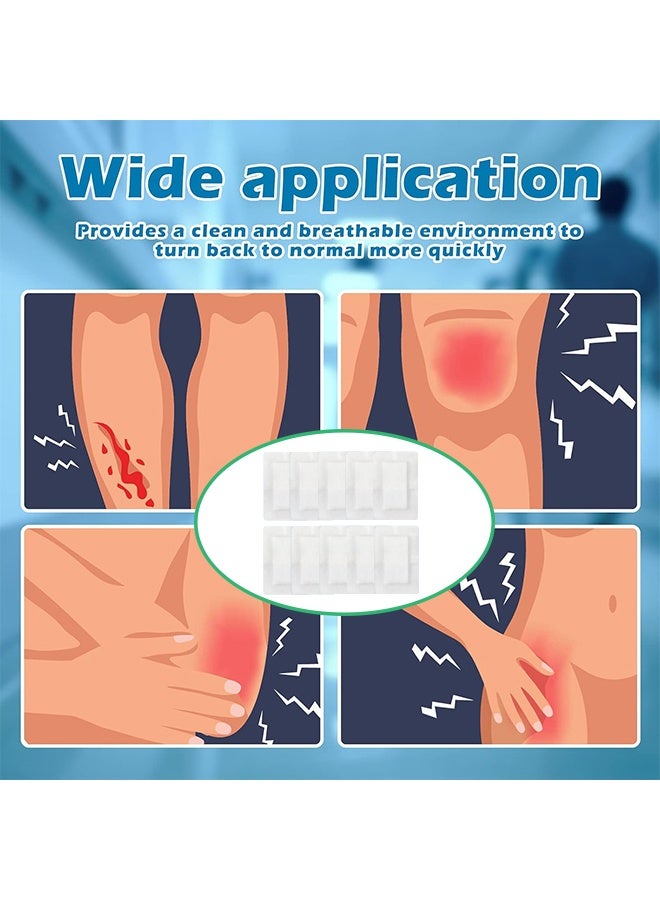 10 PCS Non-Woven Fabric Wound Dressings, 4"x5.9" Waterproof Sweatproof Breathable Bandages for Wound Care, Post-Surgery, Skin Protection & Abrasion Healing - Image 5