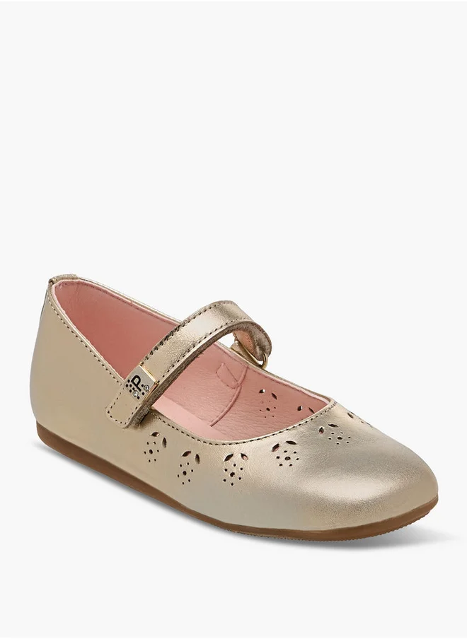 بابلوسكي Girls' Cut-Out Detail Mary Jane Shoes with Hook and Loop Closure