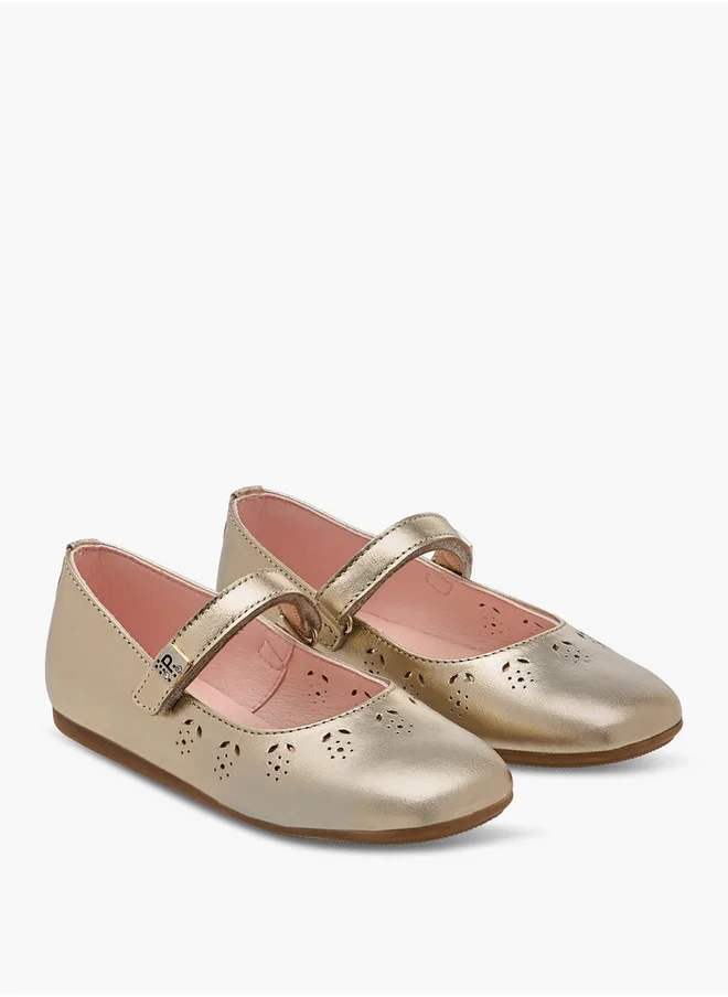 بابلوسكي Girls' Cut-Out Detail Mary Jane Shoes with Hook and Loop Closure