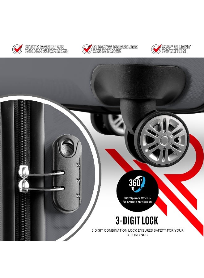 Reflection ABS Carry On Suitcase Airline Approved, Lightweight 28 Inch  Luggage- 360° Silent Wheels, ABS Hard Luggage Trolley, Spinner Wheels, Travel Luggage  (28-Inch , D.Grey) - Image 2