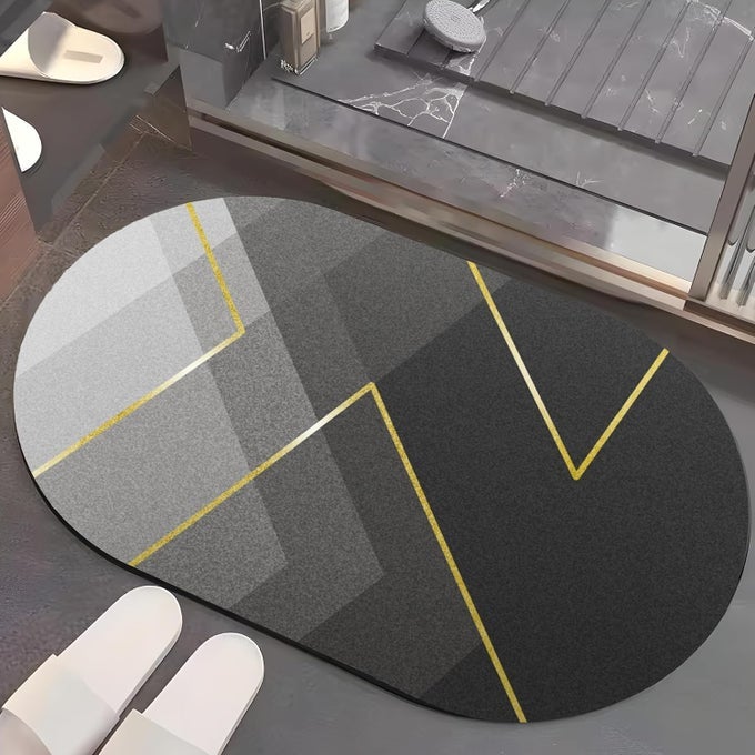 POLYESTER RUBBER BATHROOM MAT 40 60CM BATH MAT ANTI SKID MAT FOR BATHROOM FLOOR BATHROOM ACCESSORIES BATHROOM MATS WATER SOAK NON SLIP MAT FOR BATHROOM FLOOR MATGREY