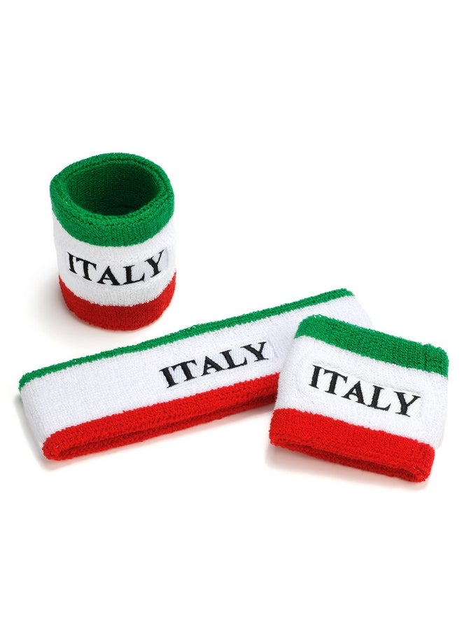 Italy Headband & Wristbands Set (Includes 2 Wrist & 1 Head Sweatband) - pzsku/Z89420EE013C168173BD7Z/45/_/1735214379/bc1023ba-387f-4a72-a170-333614ef5dec