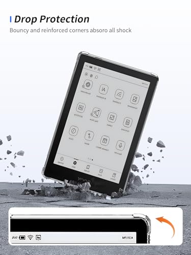 WUNIAK Clear Case for Onyx BOOX GO 6 The 6" ePaper Reader 2024,Thin Slim Lightweight Scratch Proof,Durable Protection Silicone Rubber TPU Cover (Clear). - Image 5