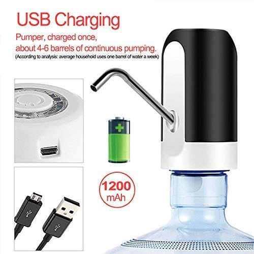 Grazia Automatic Wireless Water Bottle Dispenser – Rechargeable, Portable 20L Bottle Pump with USB Charging & Cable – Easy-to-Use, Efficient Water Pump for Home & Office - Image 3