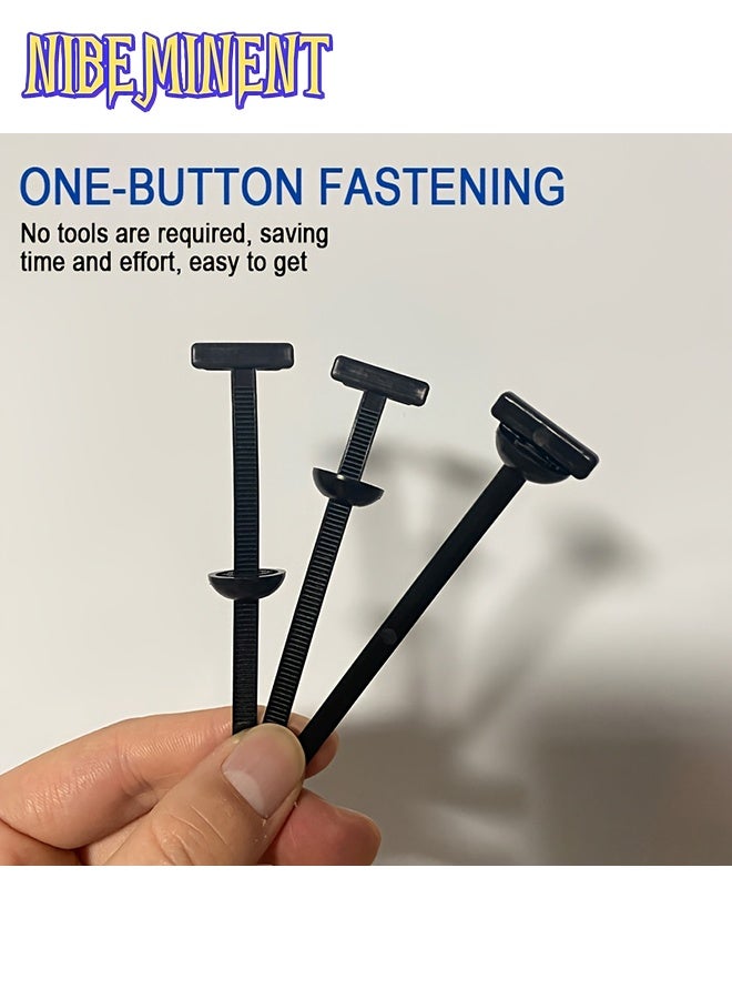 NIBEMINENT 100pcs Heavy-Duty Self-Locking Nylon Cable Ties with Black Plastic Zipper Pulls - High-Strength UV-Resistant Fasteners for Car Repair, Home, Office & Outdoor Use - Multi-Purpose Organizing Tools - Image 5