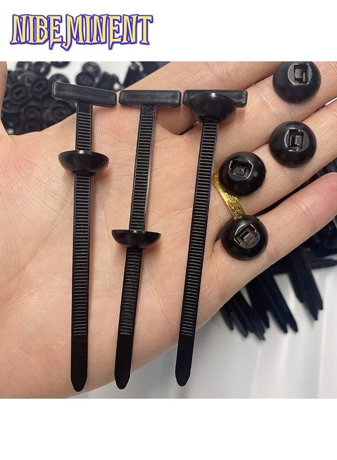 NIBEMINENT 100pcs Heavy-Duty Self-Locking Nylon Cable Ties with Black Plastic Zipper Pulls - High-Strength UV-Resistant Fasteners for Car Repair, Home, Office & Outdoor Use - Multi-Purpose Organizing Tools - Image 1