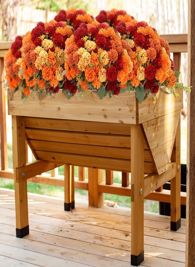 XunYee 12 Pcs Artificial Fall Flowers Faux Mums Burnt Orange Flowers Assorted Fake Silk Mums Chrysanthemums Bouquet Fall Marigold for Vase Table Floral Arrangement for Wedding Home Outdoor Autumn Decorations - Image 5