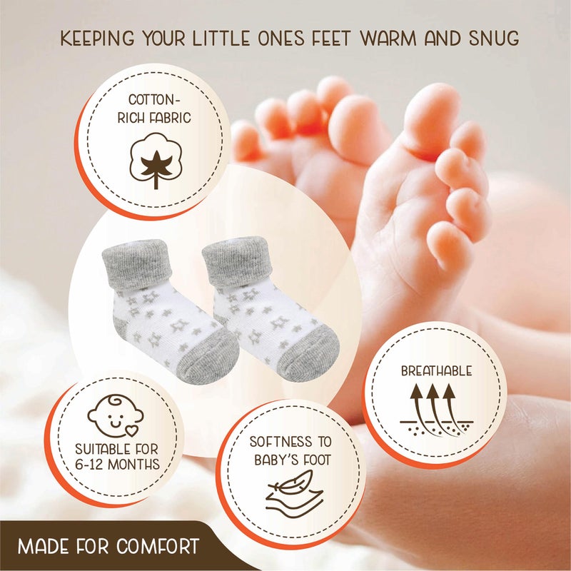 infancie Baby Socks 12 Pairs â€“ Soft And Comfortable Baby Boys Sock 6-12 Months, Premium Baby Socks Boy, Gift For Little Boys - Image 2