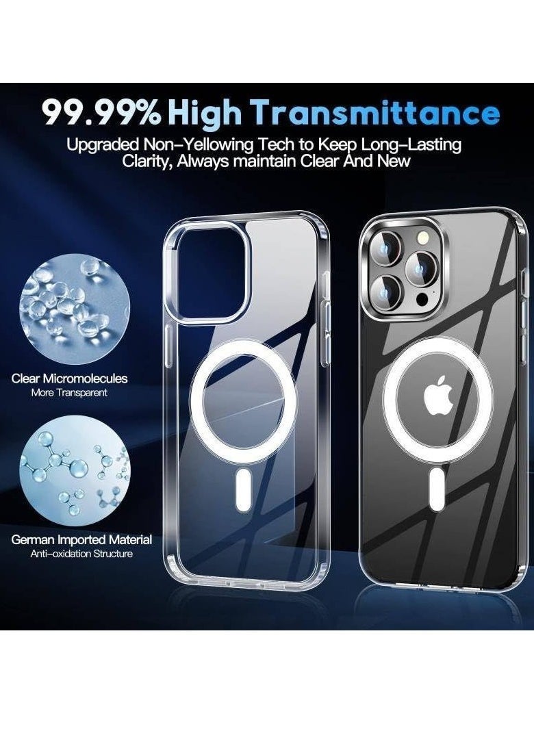 حافظة شفافة لجهاز iPhone 15 Pro Max من – مجموعة حماية 5 في 1 مع 2 حزمة من واقيات الشاشة الزجاجية المقواة، 2 حزمة من واقيات عدسات الكاميرا، و1 حافظة هاتف مغناطيسية – حافظة شفافة متميزة لجهاز iPhone 15 Pro Max بحجم 6.7 إنش – مقاومة للصدمات، مقاومة للخدوش، حماية كاملة - Image 3