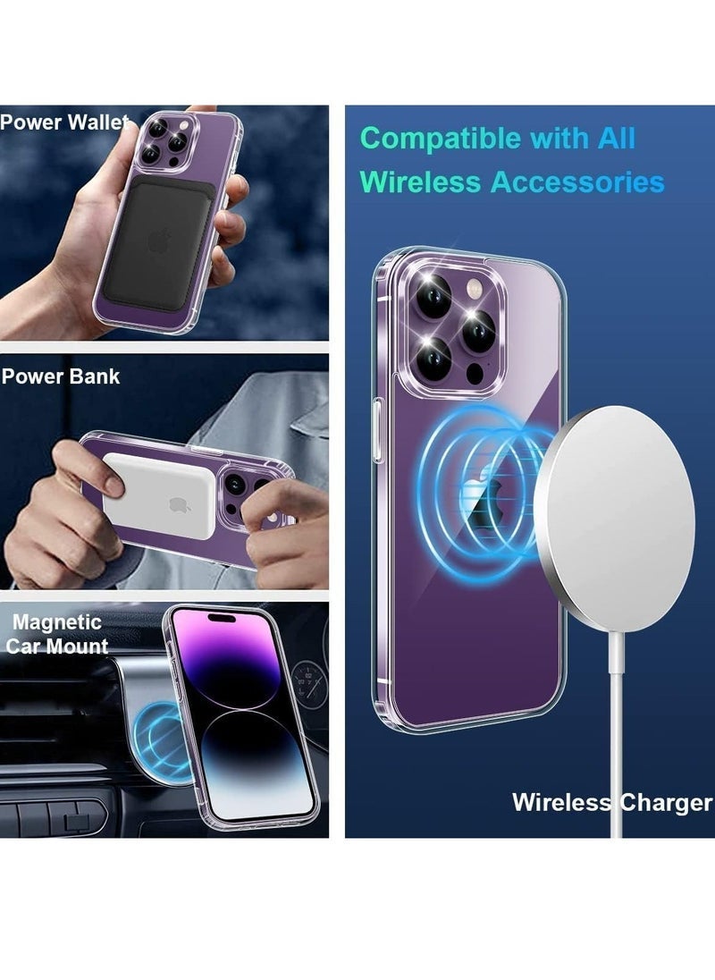 حافظة شفافة لجهاز iPhone 15 Pro Max من – مجموعة حماية 5 في 1 مع 2 حزمة من واقيات الشاشة الزجاجية المقواة، 2 حزمة من واقيات عدسات الكاميرا، و1 حافظة هاتف مغناطيسية – حافظة شفافة متميزة لجهاز iPhone 15 Pro Max بحجم 6.7 إنش – مقاومة للصدمات، مقاومة للخدوش، حماية كاملة - Image 4