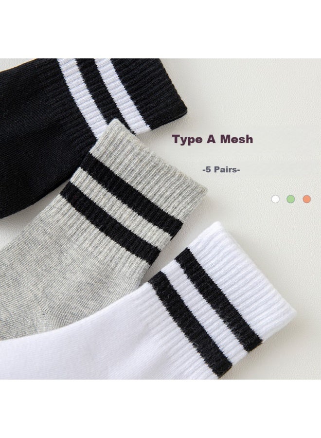 LANG SHA Langsha Children's Socks Boys' Four Seasons Campus Student White Socks Teenage Mid-tube Casual Sports Cotton Socks - Image 4