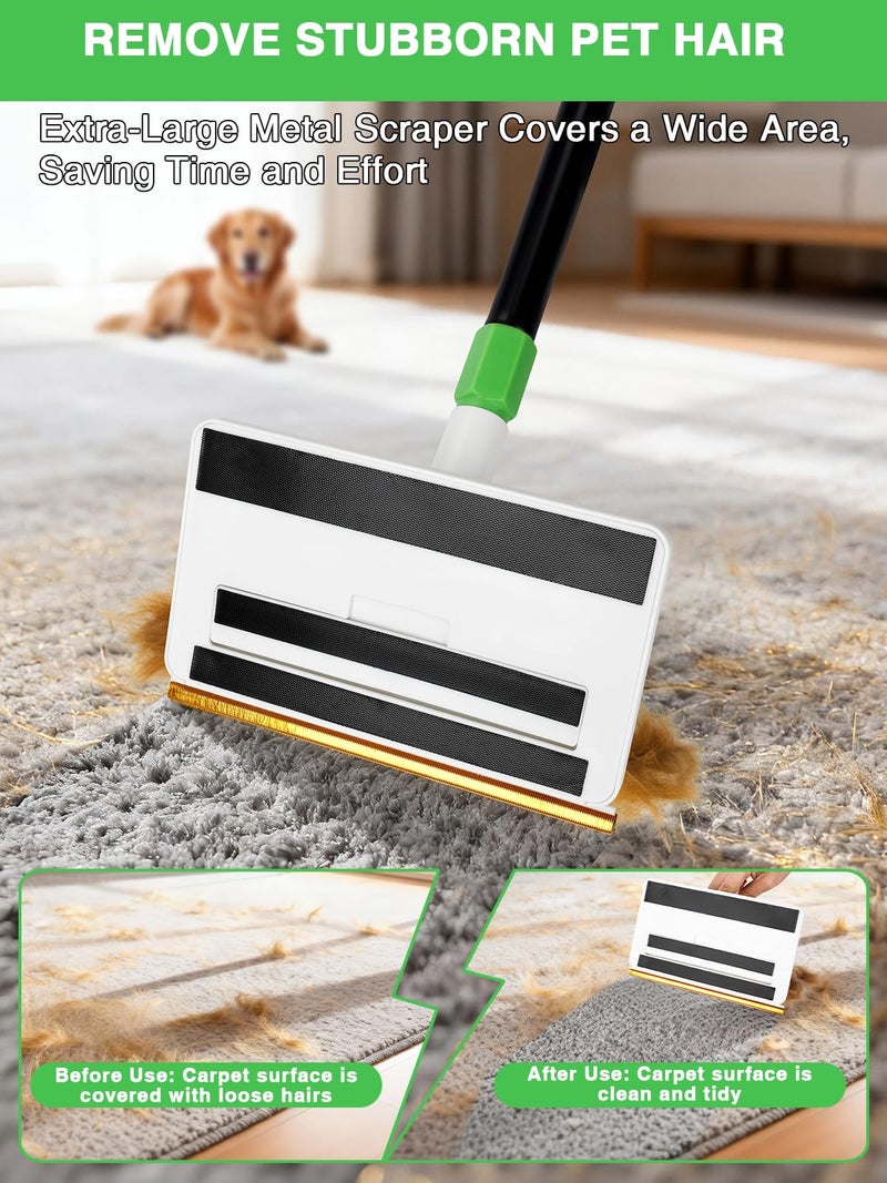 Nicecastle 4-in-1 Baseboard Cleaning Tool with Handle 5 Reusable Pads 1 Stiff Bristle Brush Carpet Rake for Pet Hair Removal Baseboard Cleaner Carpet Windows Wall Floor Bathroom Kitchen - Image 5