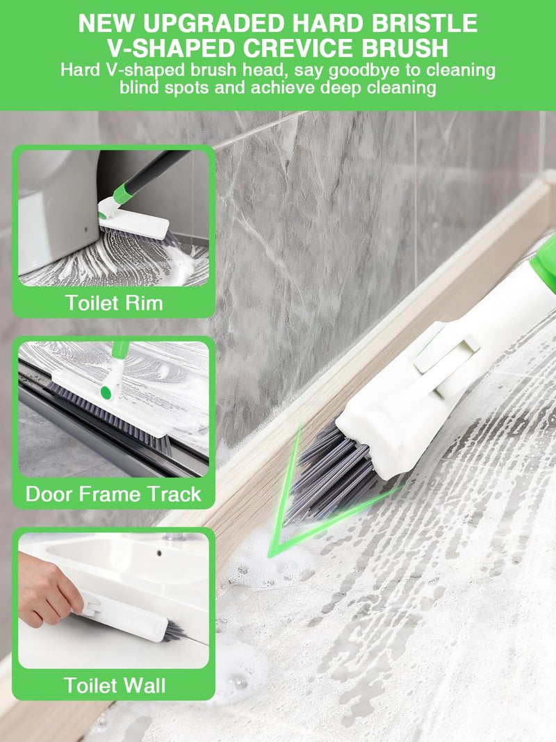 Nicecastle 4-in-1 Baseboard Cleaning Tool with Handle 5 Reusable Pads 1 Stiff Bristle Brush Carpet Rake for Pet Hair Removal Baseboard Cleaner Carpet Windows Wall Floor Bathroom Kitchen - Image 4