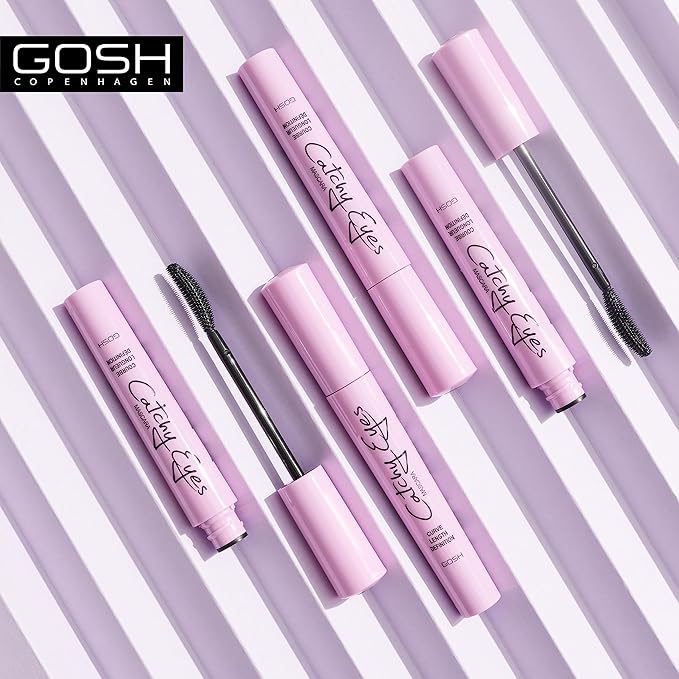 gosh ماسكارا جوش كاتشي آيز معتمدة ضد الحساسية لرموش طويلة ومحددة بشكل إضافي مع تأثير عيون القطط | ماسكارا مضادة للحساسية لمرضى الحساسية ومرتدي العدسات اللاصقة | خالية من العطور | 001 أسود - Image 5