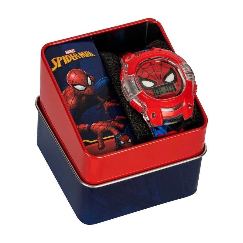 Marvel Spider-Man Kids Digital LCD Watch with Light-Up Bezel, Easy-Read Display, and Adjustable Strap â€“ Fun Digital Watch for Boys & Girls â€“ Fits Wrists 5.5â€-8â€ â€“ Includes Collectible Tin Box - Image 3