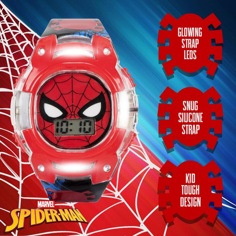 Marvel Spider-Man Kids Digital LCD Watch with Light-Up Bezel, Easy-Read Display, and Adjustable Strap â€“ Fun Digital Watch for Boys & Girls â€“ Fits Wrists 5.5â€-8â€ â€“ Includes Collectible Tin Box - Image 2