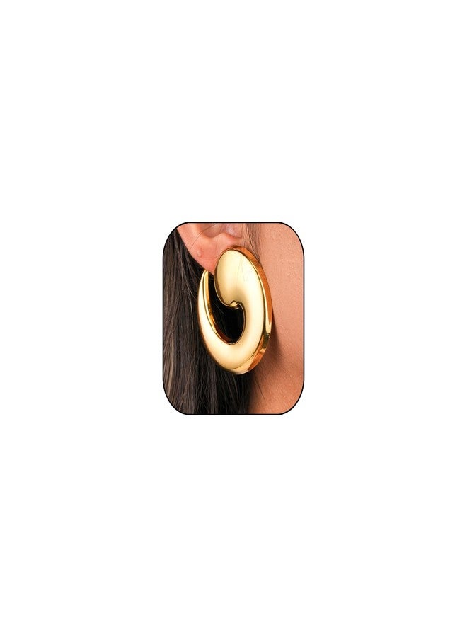 MIFYNN Trendy Chunky Gold Statement Earrings For Women Non Tarnish Chunky Statement Big Drop Dangle Earrings Lightweight Hypoallergenic Fashion Gold Jewelry Gifts for Womens - Image 1