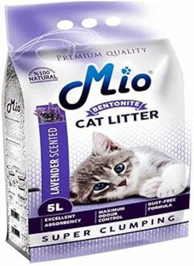 mio - Mio Cat Litter Lavender Scented Super Clumping 5L - Image 1