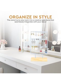 AC&L AC&L Jewelry Organizer Earning Holder with 36 Holes, Jewelry Display Stand For Earrings and Jewelry, Aesthetic Ear Stud Hanger, Gift For Women Girls (White)  - Image 2