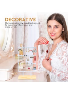 AC&L AC&L Jewelry Organizer Earning Holder with 36 Holes, Jewelry Display Stand For Earrings and Jewelry, Aesthetic Ear Stud Hanger, Gift For Women Girls (White)  - Image 3
