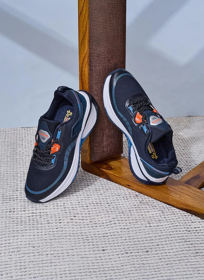 CAMPUS Men Flutter Motion Massage Lace-Up Running Shoes-Navy