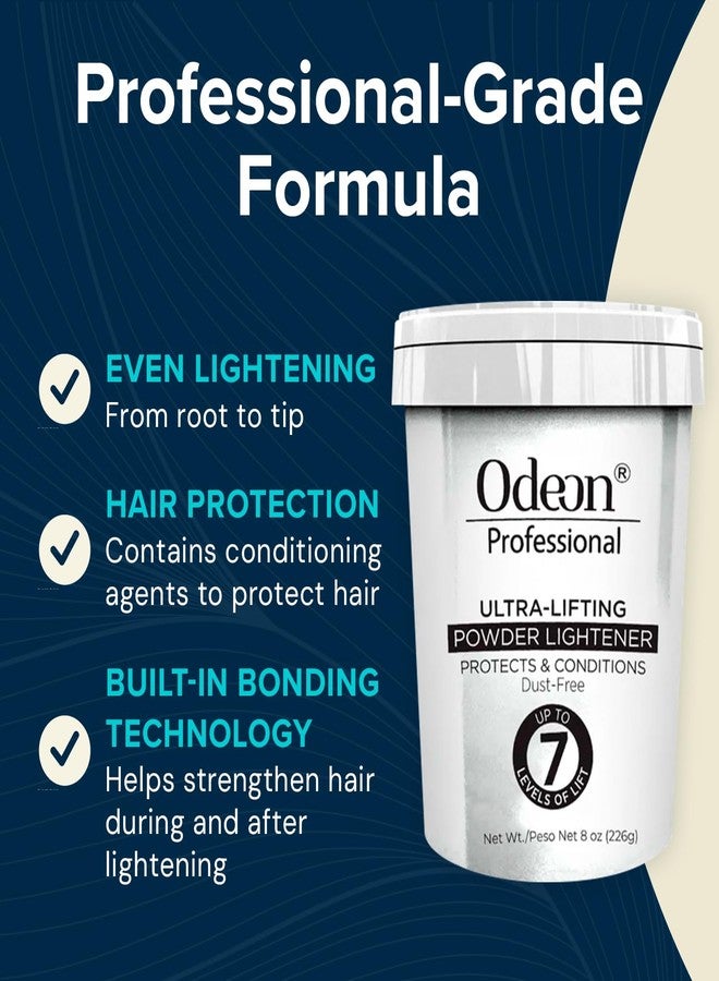 Odeon Professional Ultra-Lifting Hair Bleach Powder 8oz – Lightener for Up to 7 Levels | Dust-Free, Bond-Strengthening Formula for Balayage, Highlights & Full Hair Bleaching - Image 4