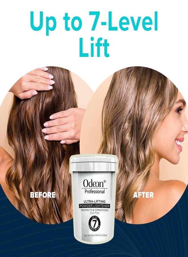 Odeon Professional Ultra-Lifting Hair Bleach Powder 8oz – Lightener for Up to 7 Levels | Dust-Free, Bond-Strengthening Formula for Balayage, Highlights & Full Hair Bleaching - Image 3