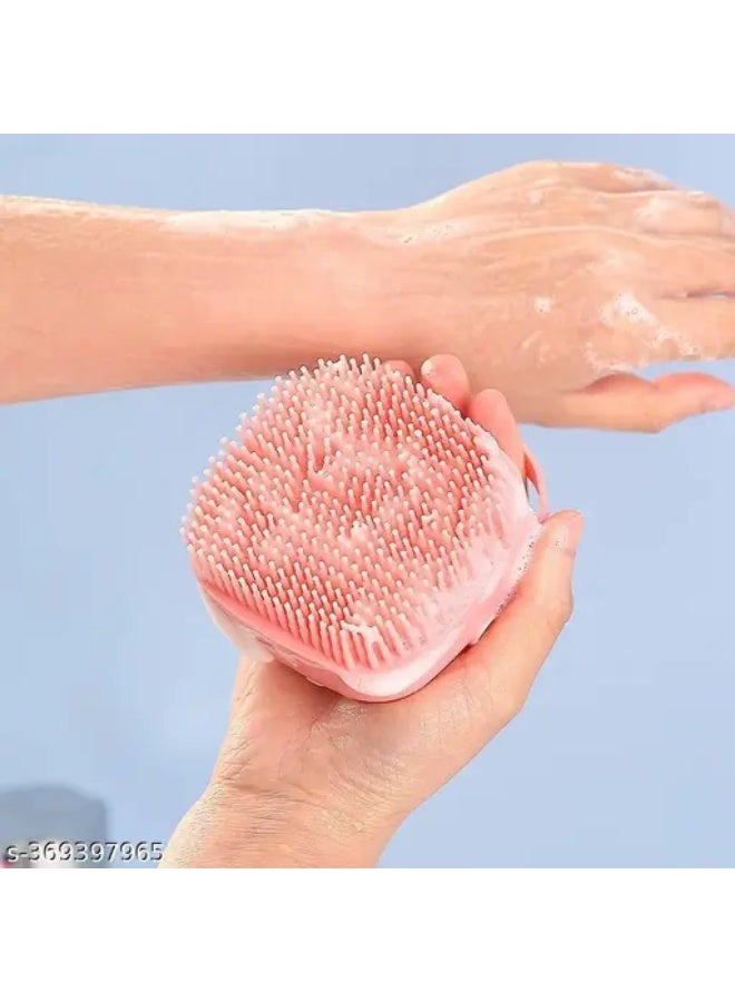Silicone Body Brush Shower Scrubber With Shower Gel Dispenser Function Soft Bath Massage Exfoliating Cleaning - Image 1