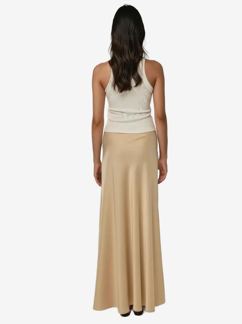 HICCUP Premium Mid Waist Maxi Satin Skirt